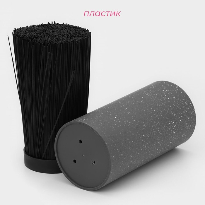 Подставка для ножей с наполнителем Доляна &laquo;Серый гранит&raquo;, 11&times;11&times;22 см, цвет серый