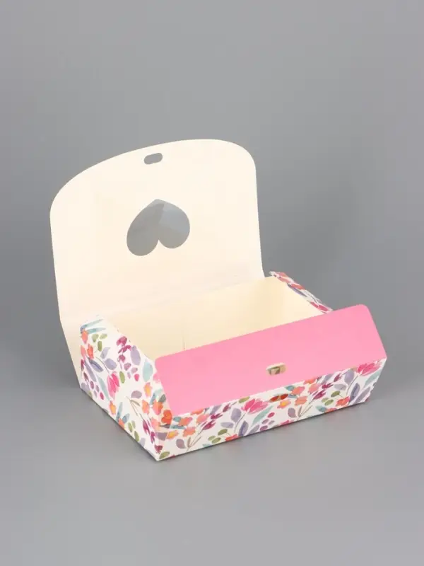 Подарочная коробка сборная с окном &laquo;Розовые цветы&raquo;, 16.5&times;11, 5&times;5 см