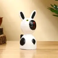 Набор сувенирный "Зайки" дерево H 14, 12, 9 см, цв. бело-чёрный