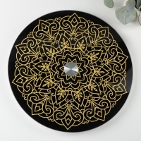 Подставка стеклянная для торта вращающаяся Magistro &laquo;Восток&raquo;, d=32 см, цвет чёрный