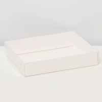 Коробочка сборная с прозрачной крышкой 16&times;13&times;3 см, белая