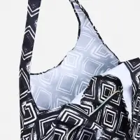 Сумка хозяйственная на кнопке, складная, цвет чёрный