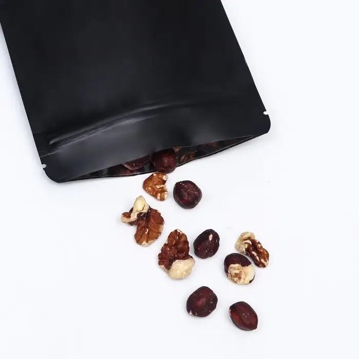 Пакет дой-пак, матовый, чёрный с окном, 12&times;20&times;4 см