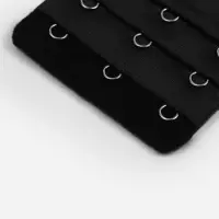 Застёжка-удлинитель для бюстгальтера, 3 ряда 3 крючка, 5&times;5.5 см, чёрная