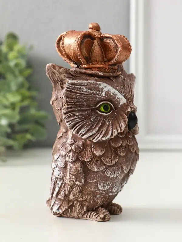Фигура "Сова императорская" размер 15х8х6 см, гипс, коричневый