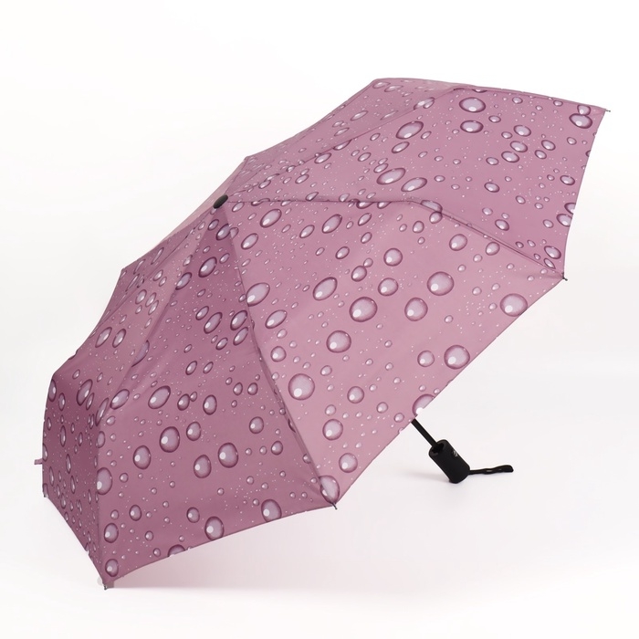 Зонт автоматический &laquo;Капли&raquo;, 3 сложения, 8 спиц, R = 47/55 см, D = 110 см, рисунок МИКС