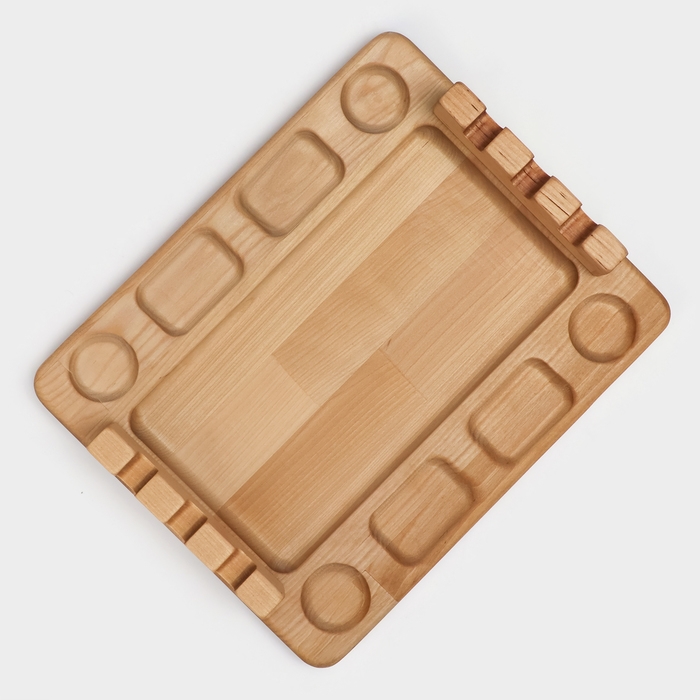 Доска для подачи шашлыка Adelica &laquo;3 шампура&raquo;, 30&times;24&times;1,8 см, массив берёзы