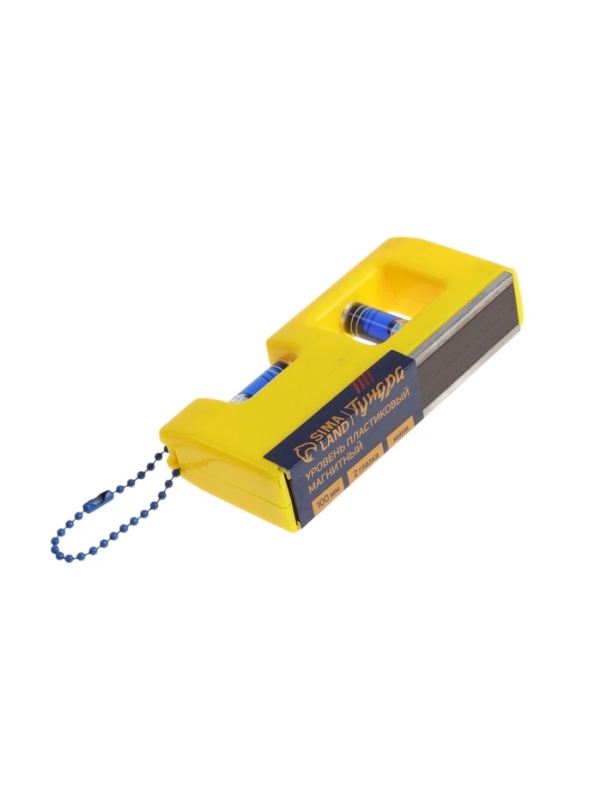 Уровень пластиковый магнитный ТУНДРА, мини, 2 глазка, 100 мм