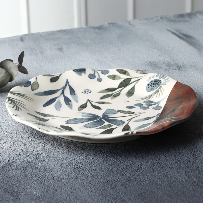 Тарелка керамическая &laquo;Фьюжен&raquo;, 21.5 см, цвет белый