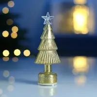 Фигура светодиодная "Елочка золотистая", 1 LED, 15х6 см, от бат. 3xAG13, Т/БЕЛЫЙ