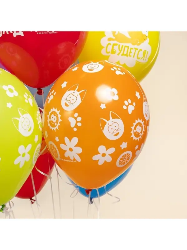 Воздушные шары латексные 12" &laquo;Котенок Котэ, С Днем Рождения&raquo;, 25 шт., МИКС