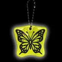 Светоотражающий элемент двусторон бабочка 4,8*4,6см цепочка салатовый АУ