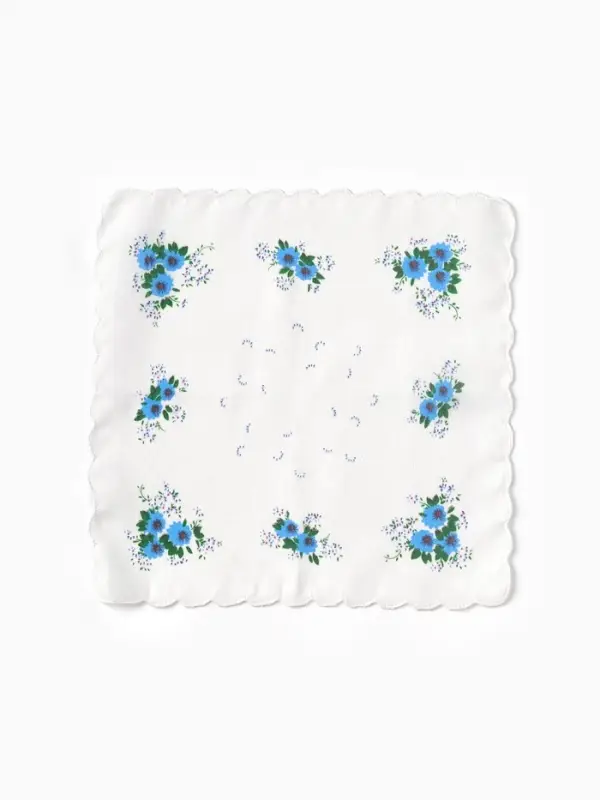 Платки носовые женские Экономь и Я "Полянка" 30*30 см, (набор 12 шт), рис. МИКС,100% пэ