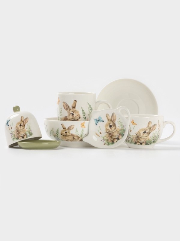 Кружка Доляна &laquo;Зайка&raquo;, 330 мл, фарфор, белая