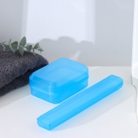 Набор дорожный, футляр для зубной щётки 19 см, мыльница 10&times;6&times;3,5 см, цвет МИКС