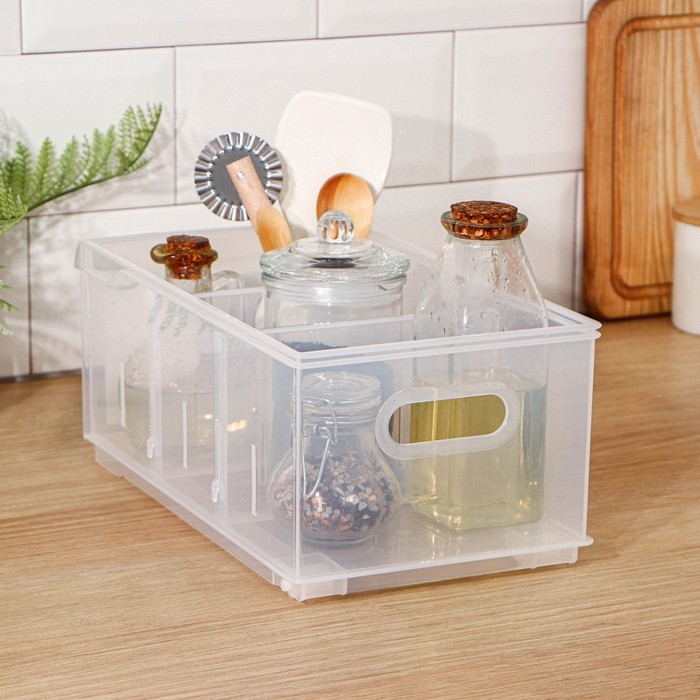 Контейнер для хранения без крышки ROLLY, 5 л, 16,8×30,5×12,9 см, прозрачный Контейнер для хранения без крышки ROLLY, 5 л, 16,8×30,5×12,9 см, прозрачный