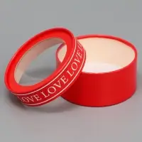 Коробка для макарун, кондитерская упаковка тубус с окном Love, 12 х 12 х 5 см