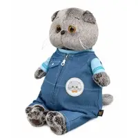 Мягкая игрушка "Кот Басик в комбинезоне "Деним", 22 см Ks22-296