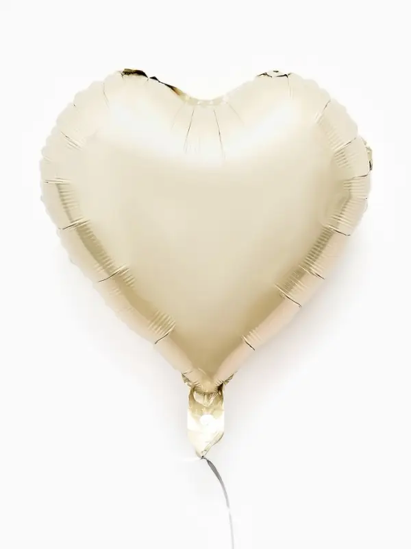 Воздушные шары фольгированные 17" "Сердце" цвет молочный сатин, набор 5 штук