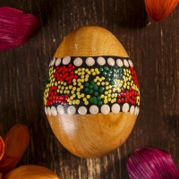 Сувенирный музыкальный инструмент Маракас "Яйцо с узором" МИКС 6,5х5х5 см