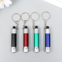 Фонарик 3 светодиода на кольце МИКС 11х1,5 см