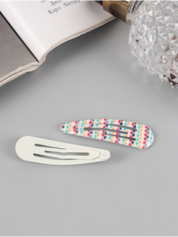 Невидимка для волос "Флора" (набор 8 шт) орнамент, 5 см, микс