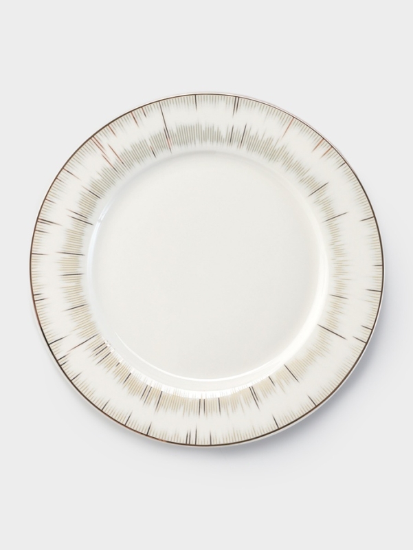 Тарелка WY Golden rays, d=20 см, фарфор, белая