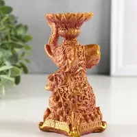 Подсвечник "Слон" высота 12 см, бордо с позолотой