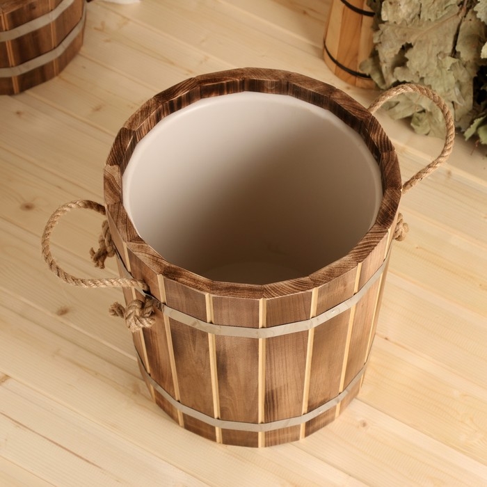 Запарник для бани, 10л, "Добрыня", с пластмассовой вставкой