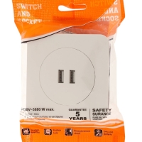 Розетка с 2 USB-A разъёмами, 2.1А, 5В, серия "Circular", 10 А, скрытая, белая