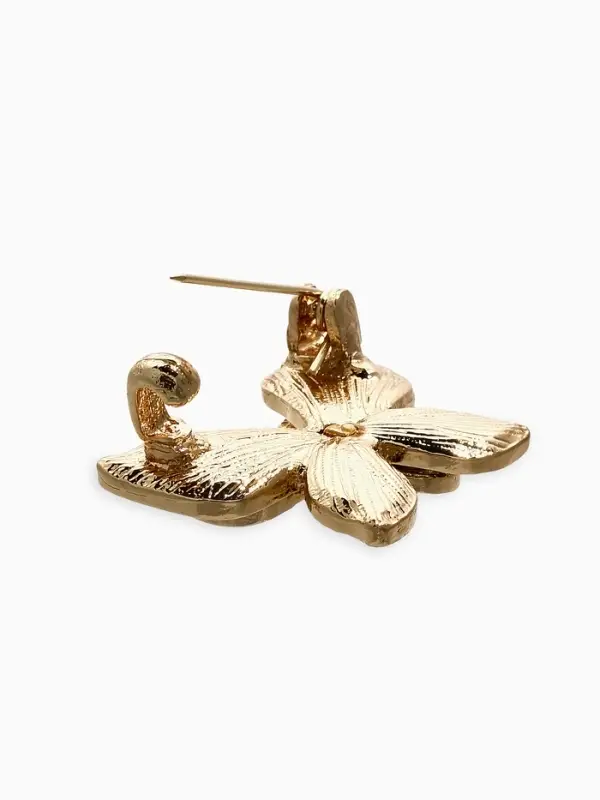 Брошь &laquo;Бабочка&raquo;, маленькая, чёрная в золоте