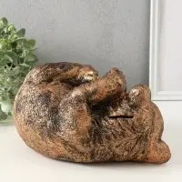 Копилка "Мишка лёжа" 15х28 см, бронза