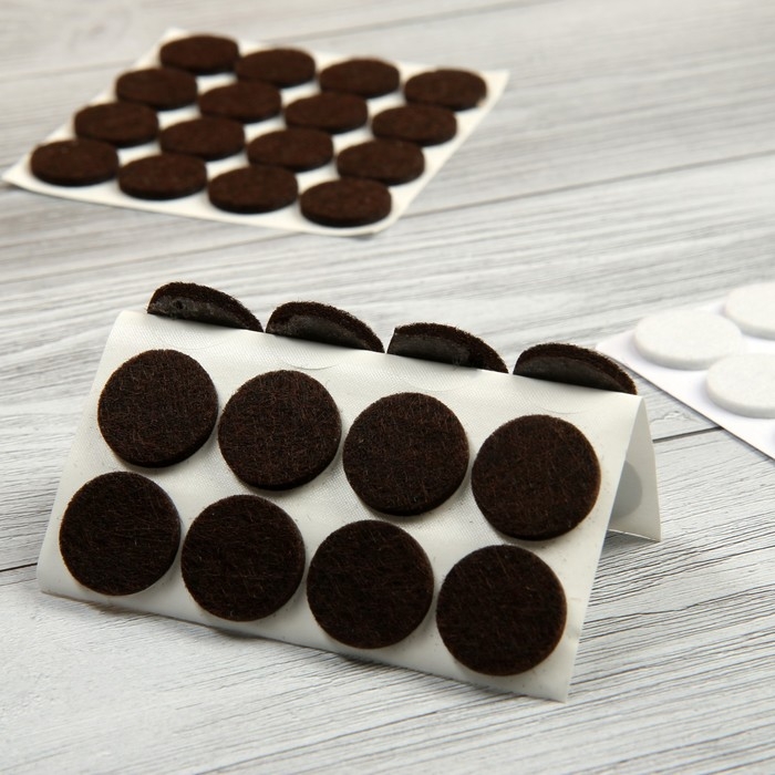 Накладка мебельная ТУНДРА, d=19 мм, круглая, коричневая, 32 шт.