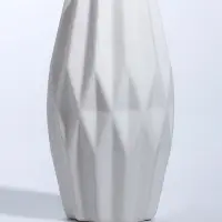 Ваза керамика настольная "Абиджил" геометрия, h=20х11, d=7,5 см, белый