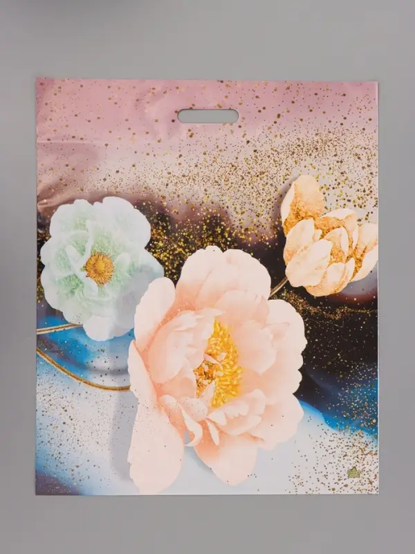 Пакет подарочный "Цветочный БИГ 20кг"  60 х 50 см 100 мкм