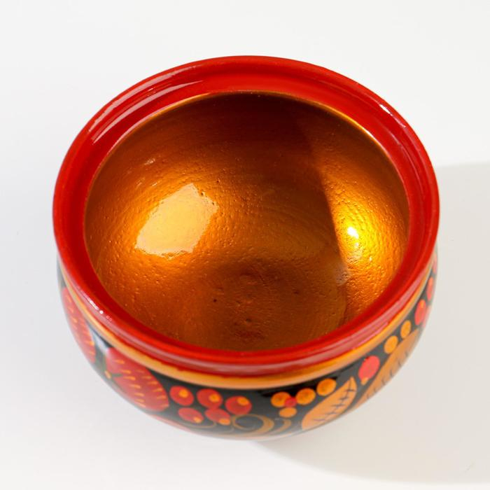 Сахарница &laquo;Ягодка&raquo;, малая, 9&times;9 см, хохлома