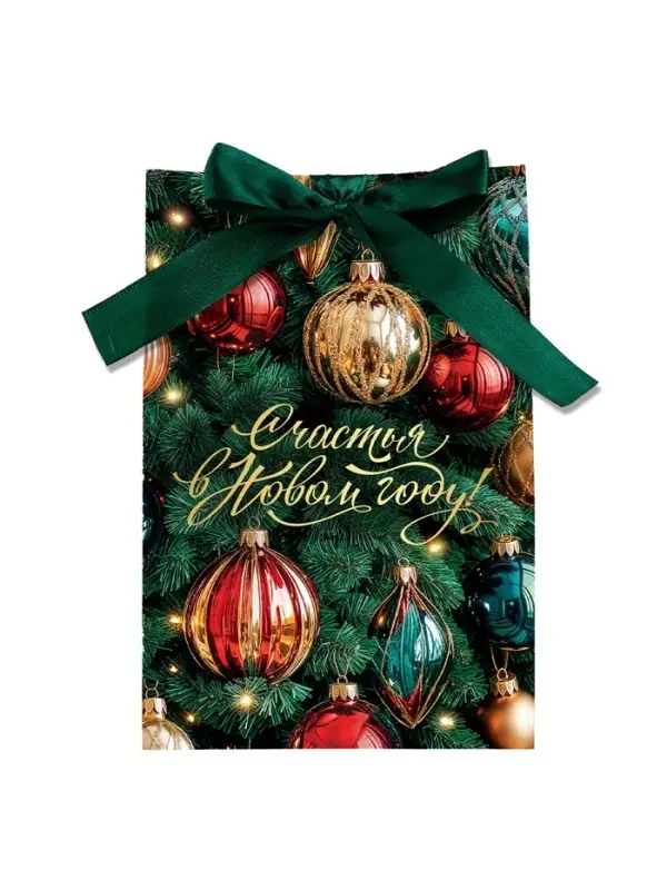 Пакет подарочный с лентой &laquo;Счастья&raquo;, 13 &times; 19 &times; 9 см