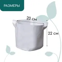 Контейнер с ручками, 22&times;20 см, 5.5 л, спанбонд, плотность 130 г/м&sup2;, Greengo