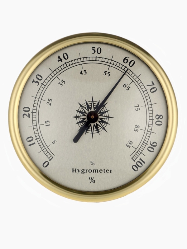 Гигрометр, настенный, d=7,2см, золотая рамка