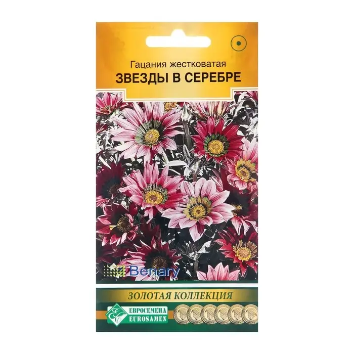 Семена цветов Гацания жестковатая "Звезды в серебре", 5 шт