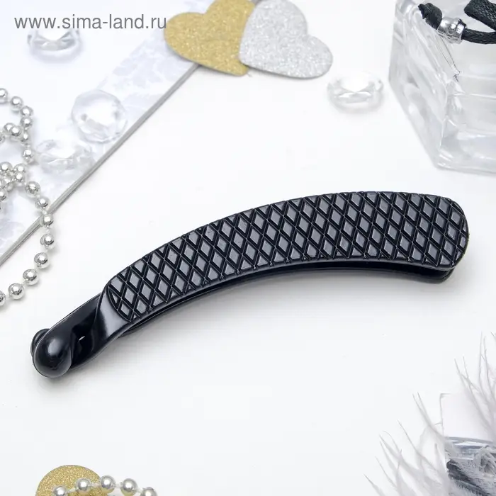 Банан для волос &laquo;Классика чёрный&raquo;, ромбы, 10.5 см, чёрный