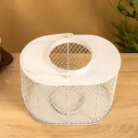 Подсвечник фонарь со стеклянной колбой 19,5х23х15,5 см, d 10 см, металл, цв. белый