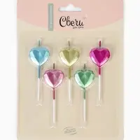 Набор свечей для торта &laquo;Алмазные грани&raquo;, металлик, 6 см, 5 шт