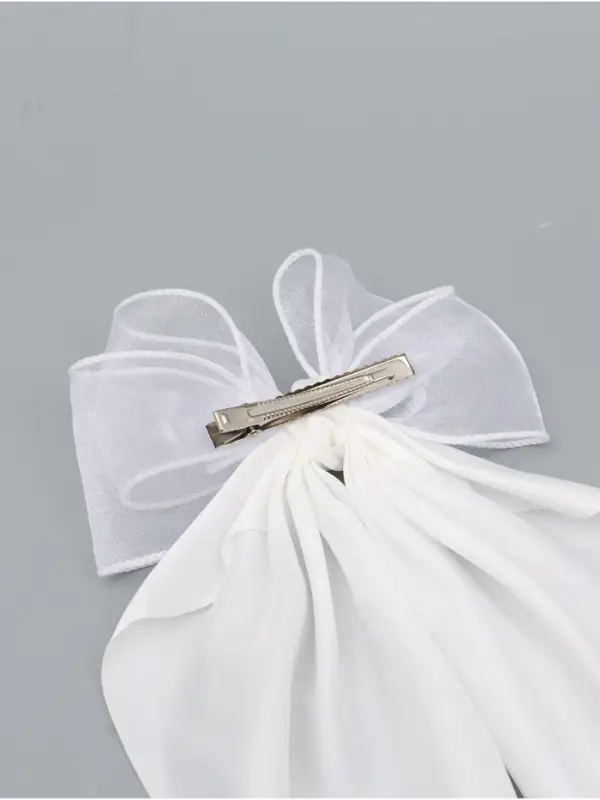 Бант для волос на заколке с лентами, белый, Принцессы