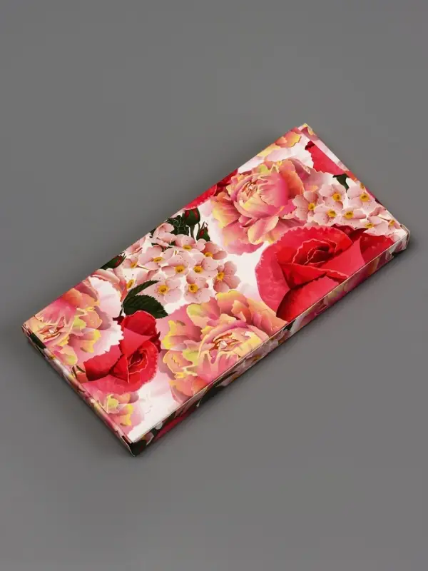 Подарочная коробка под плитку шоколада, без окна &laquo; Весенний букет&raquo;, 17&times;8&times;1.4 см