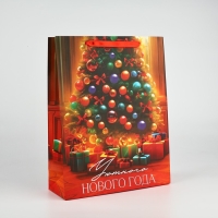 Пакет подарочный новогодний ламинированный &laquo;Уютный Новый год&raquo;, ёлка, L 31 х 40 х 11.5 см , Новый год