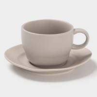 Чайная пара Magistro "Potter" 250мл 15,3х7,5 цвет светло-серый (блюдце, чашка)