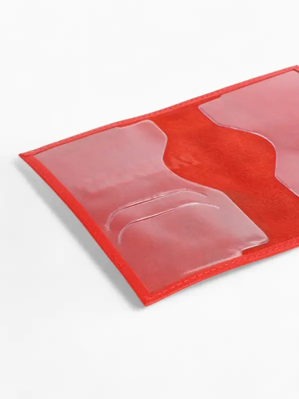 Обложка для паспорта 9,5*0,5*13,5, загран, флотер красный (17)