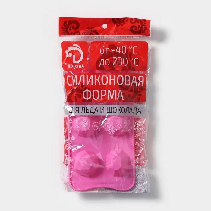 Форма для льда Доляна &laquo;Драгоценные камни&raquo;, силикон, 22,5&times;10,6 см, 6 ячеек (d=4 см), цвет МИКС