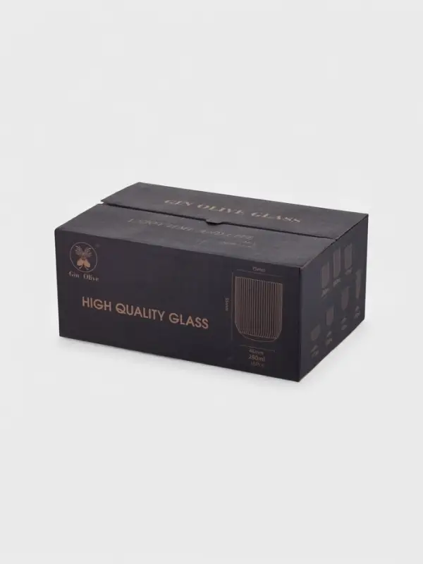 Набор стаканов 6 шт, 260 мл, золотой обод